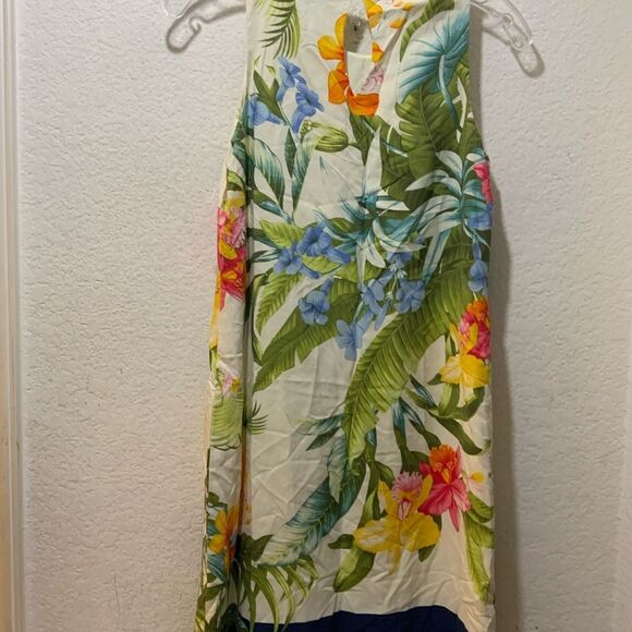 ❤️ Tommy Bahama Madeira Blooms Heritage Silk Sleeveless Tropical Shift Dress XXS - Picture 7 of 10